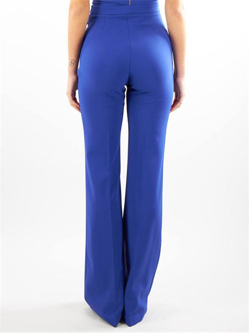 Palazzo trousers in stretch crêpe fabric with flaps Elisabetta Franchi ELISABETTA FRANCHI | Pants | PA02941E2828